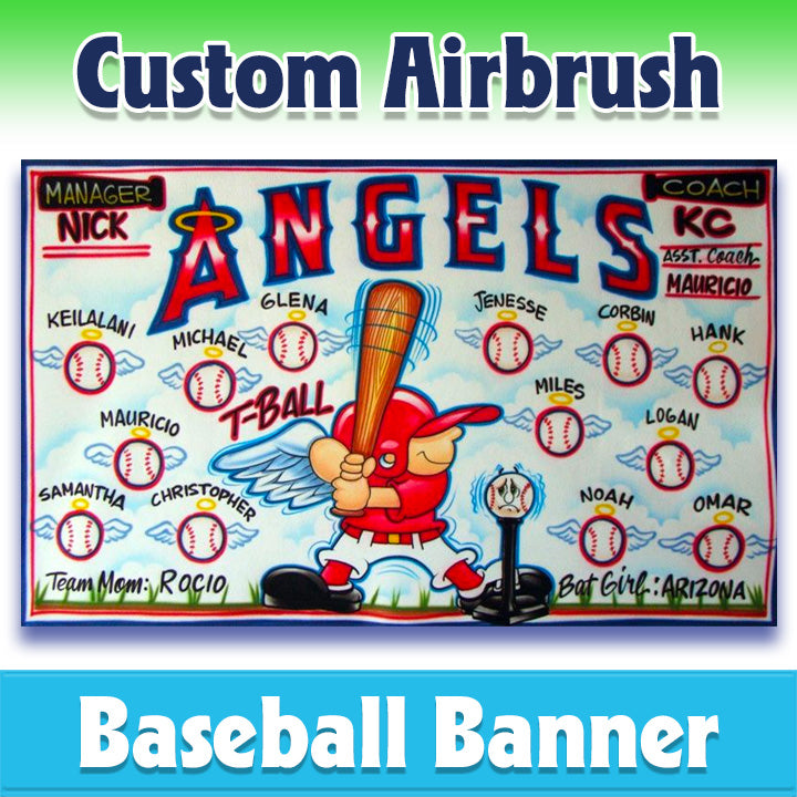 Airbrush Baseball Banner - Angels -1013