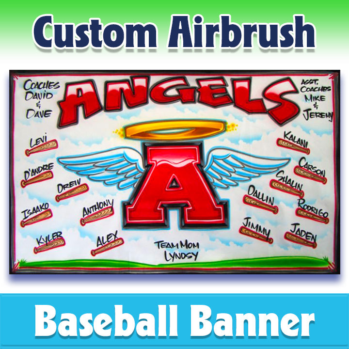 Airbrush Baseball Banner - Angels -1023