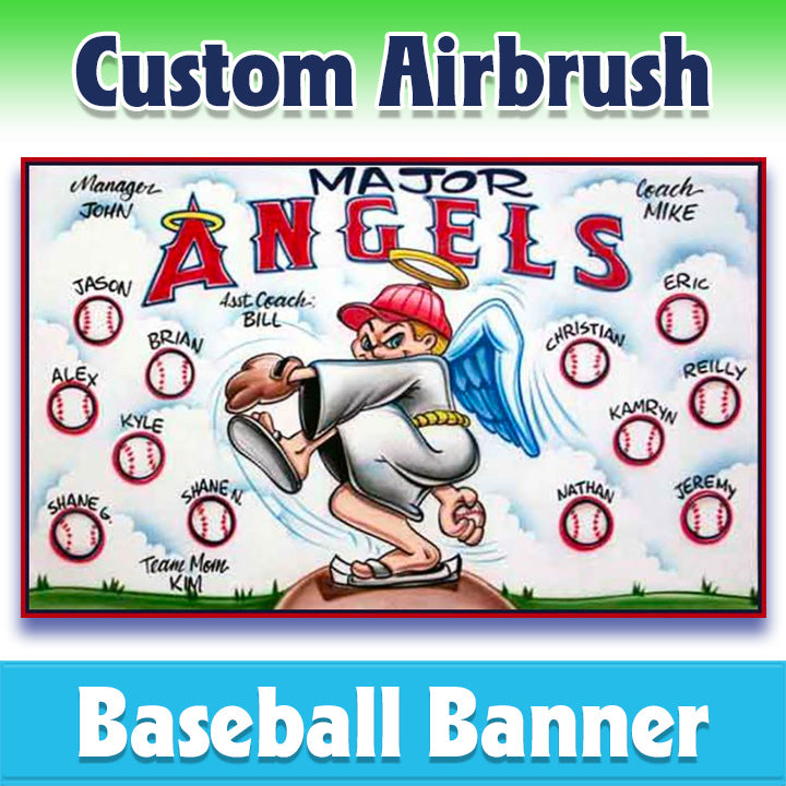Airbrush Baseball Banner - Angels -1024