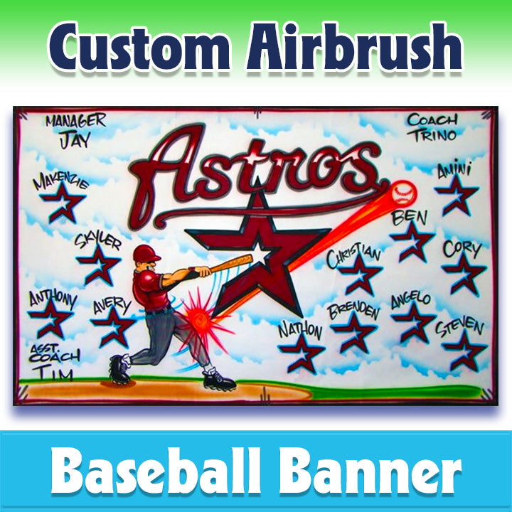 Airbrush Baseball Banner - Astros -1019