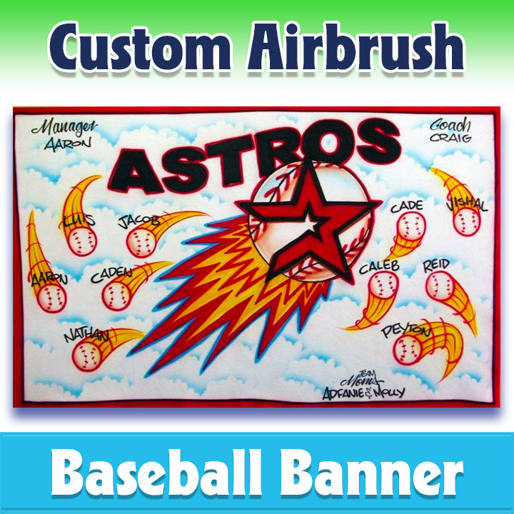 Airbrush Baseball Banner - Astros -1022
