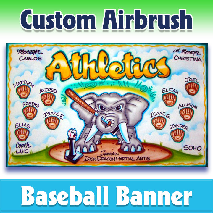 Airbrush Baseball Banner - Athletics -1021