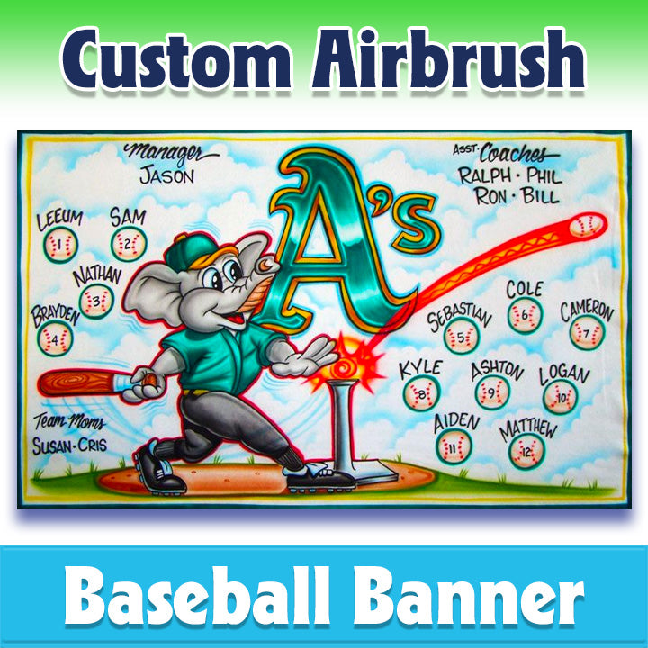 Airbrush Baseball Banner - Athletics -1023
