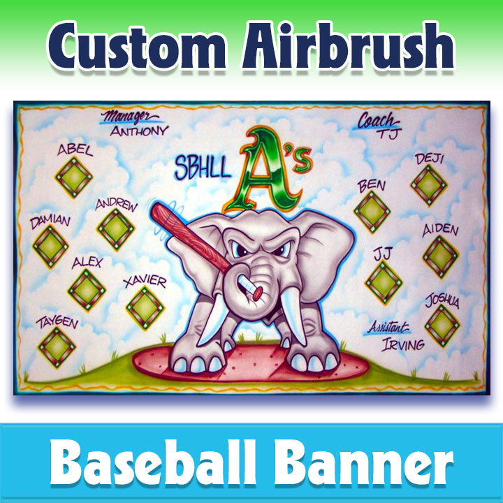 Airbrush Baseball Banner - Athletics -1026