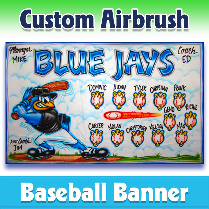 Airbrush Baseball Banner - Blue Jays -1009