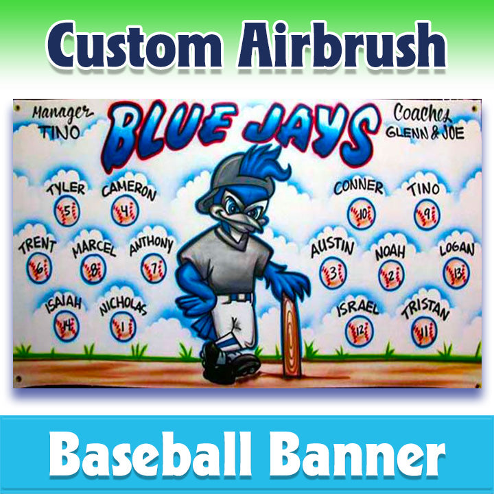 Airbrush Baseball Banner - Blue Jays -1018