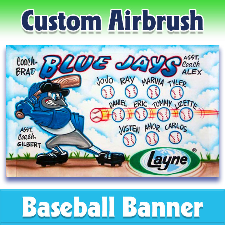 Airbrush Baseball Banner - Blue Jays -1021