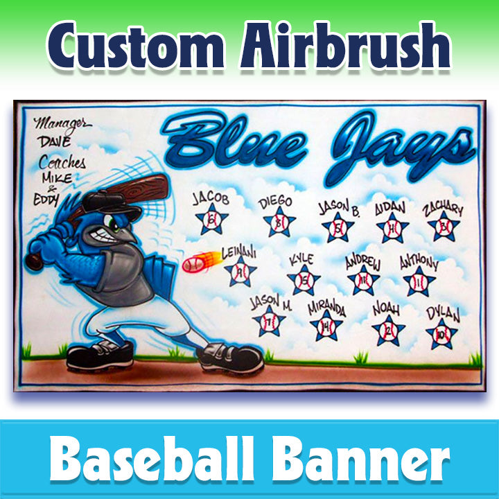 Airbrush Baseball Banner - Blue Jays -1023