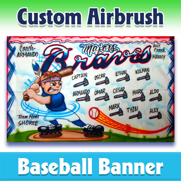 Airbrush Baseball Banner - Braves -1020