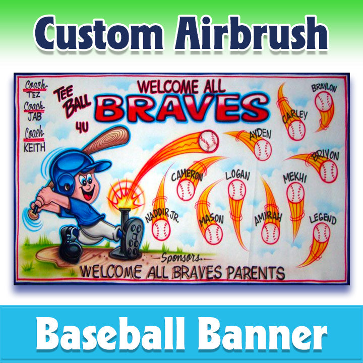 Airbrush Baseball Banner - Braves -1021