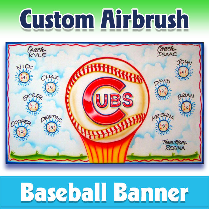 Airbrush Baseball Banner - Cubs -1004
