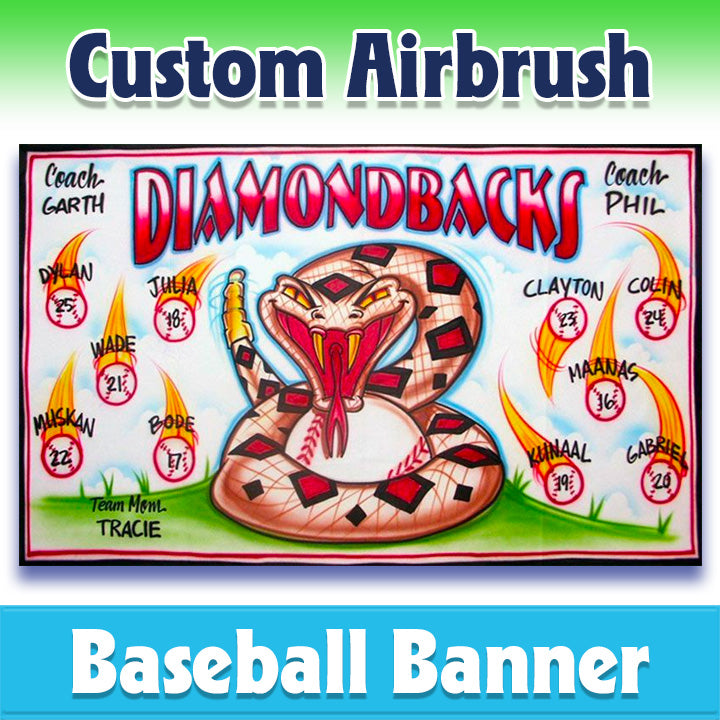 Airbrush Baseball Banner - Diamondbacks -1002