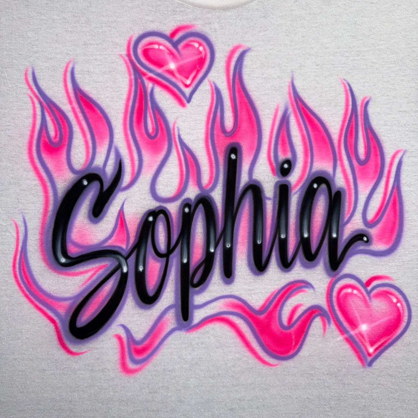 Hot & Sexy Flames & Hearts Airbrush Shirt