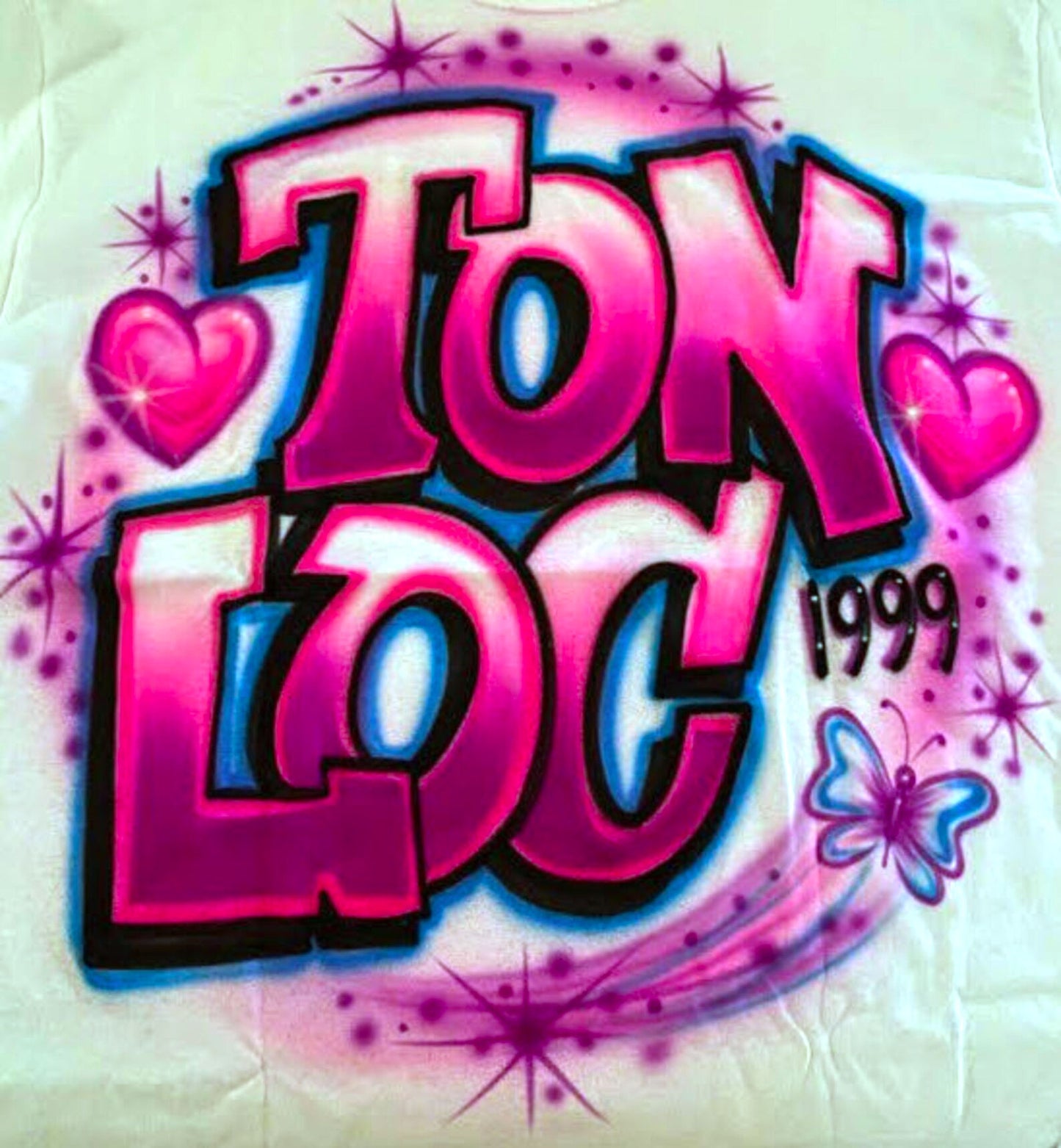 Block Name Design * Hearts * Butterfly * Airbrushed T-shirt * Your Name * You Choose Color