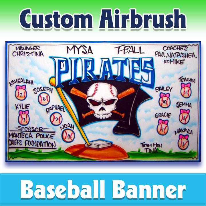 Airbrush Baseball Banner - Pirates -1009