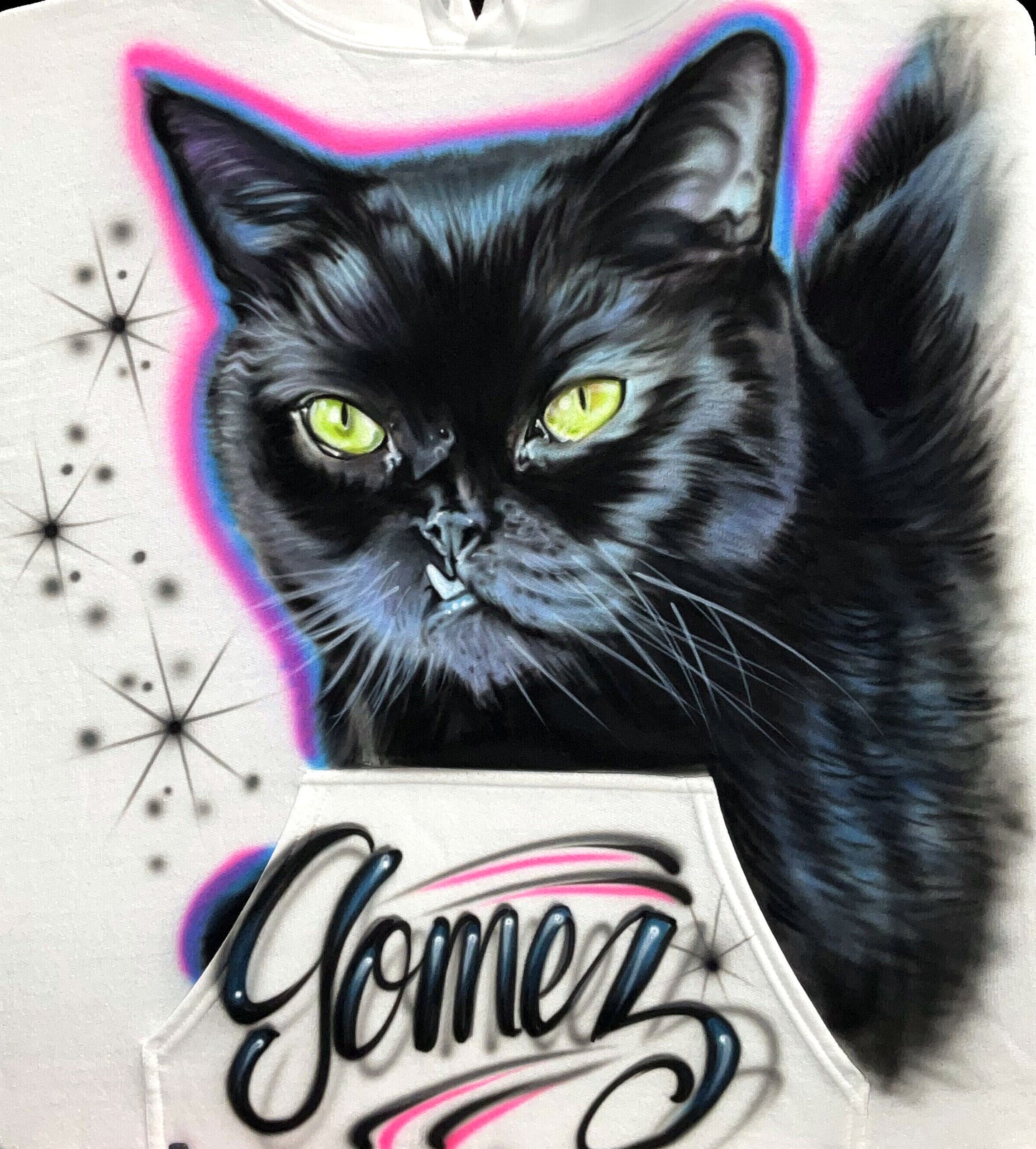 Airbrush T-shirt - Pet Portrait - Cat - You choose colors