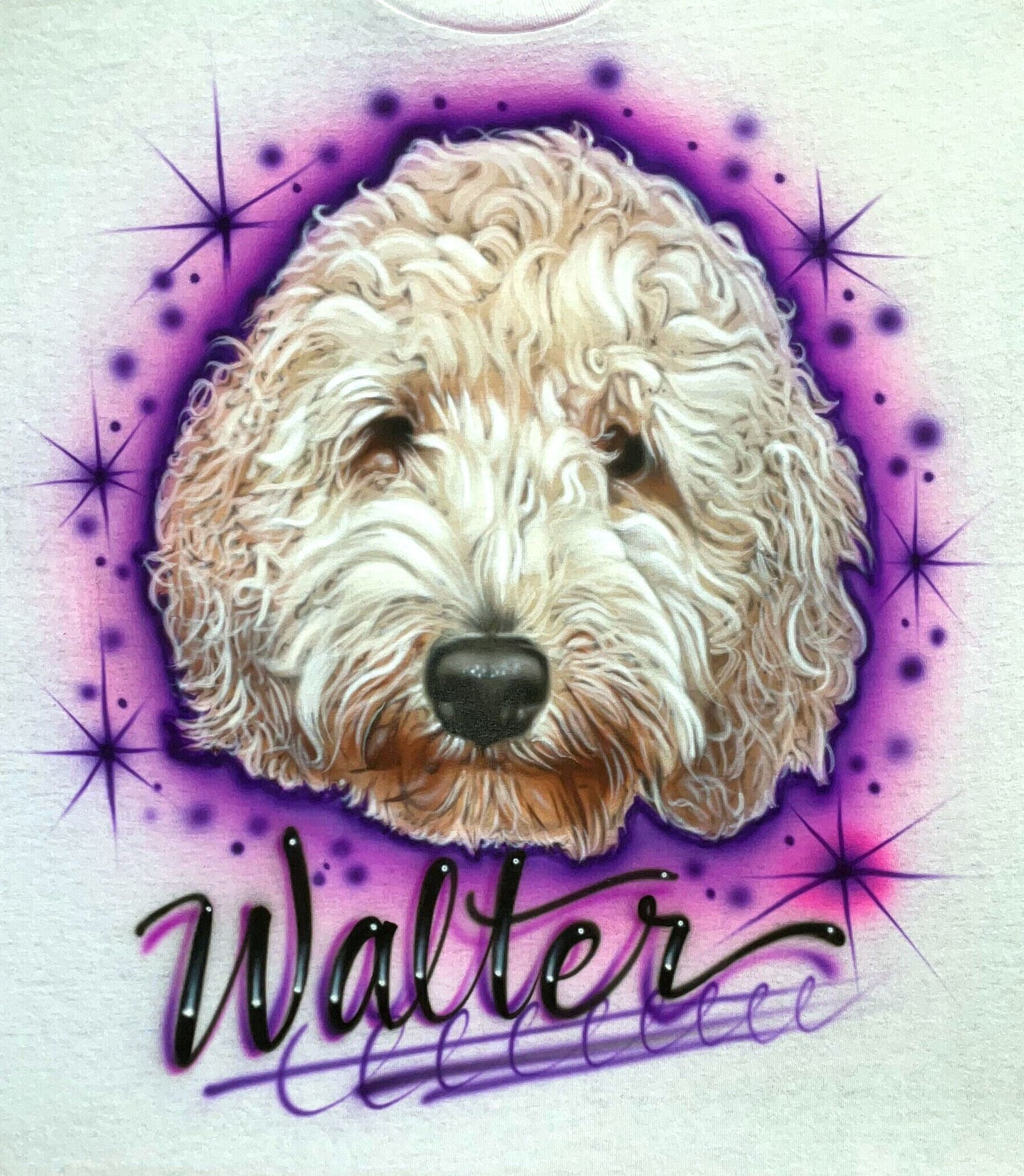 Airbrush T-shirt - Long-haired Pet Portrait