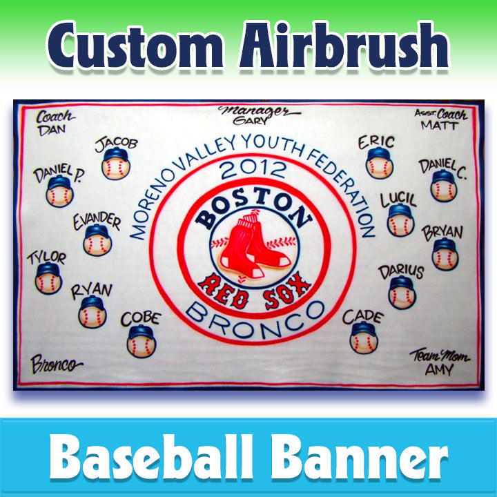 Airbrush Baseball Banner - Red Sox -1015