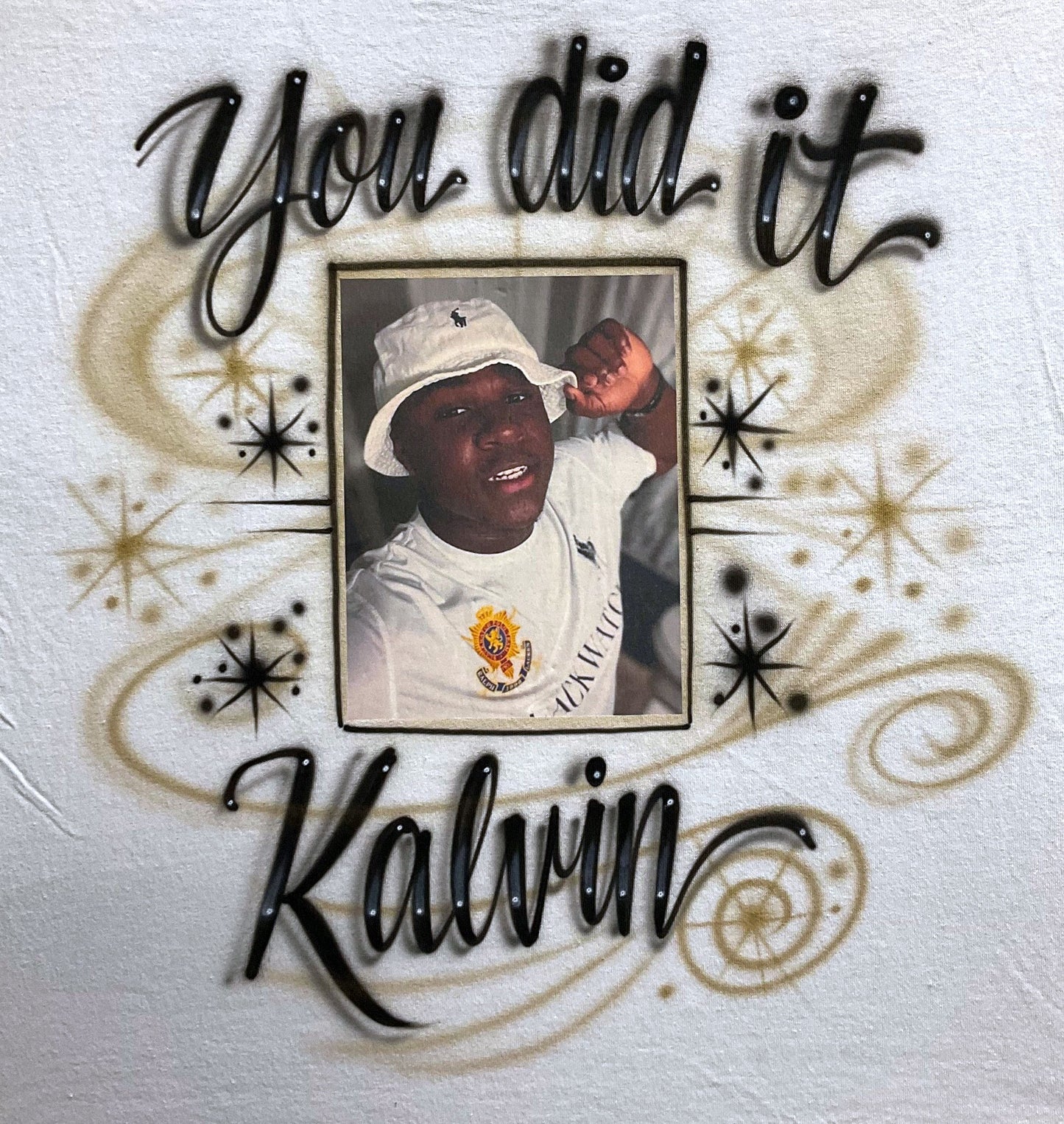 Airbrush T-Shirt - Photo Transfer - Graduation - Congratulations