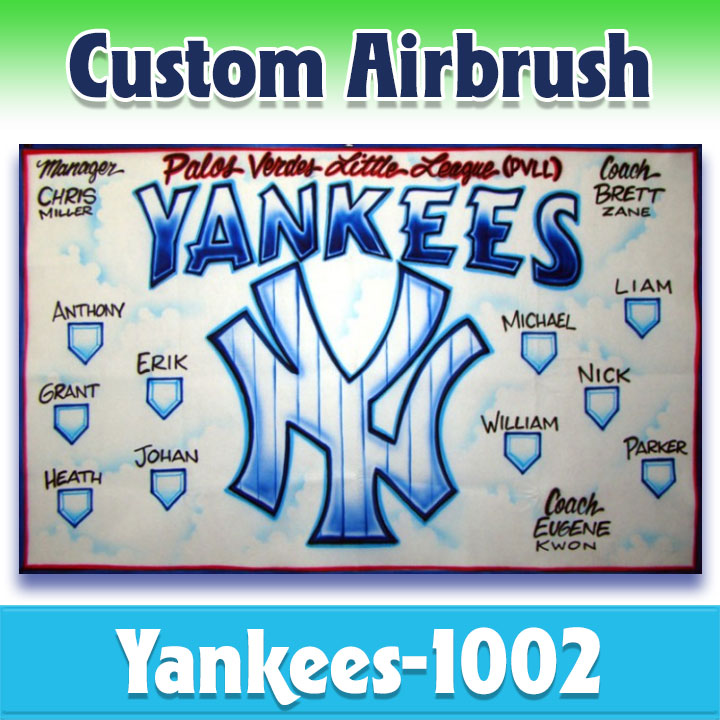 Airbrush Baseball Banner - Yankees -1002