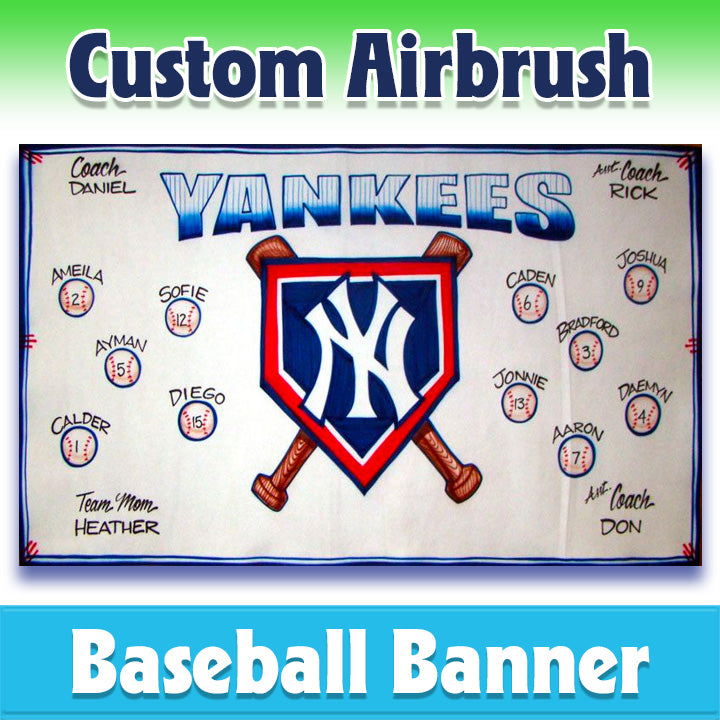 Airbrush Baseball Banner - Yankees -1012