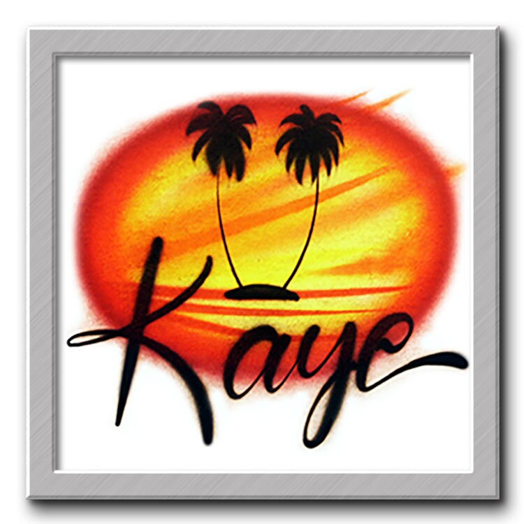 Airbrush T-Shirt - Beach Name Design - You Choose Color