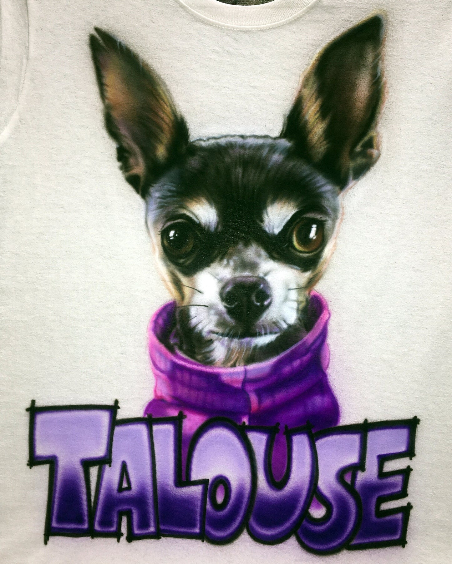 Airbrush T-shirt - Pet Portrait - Custom T-shirt - Pet Name