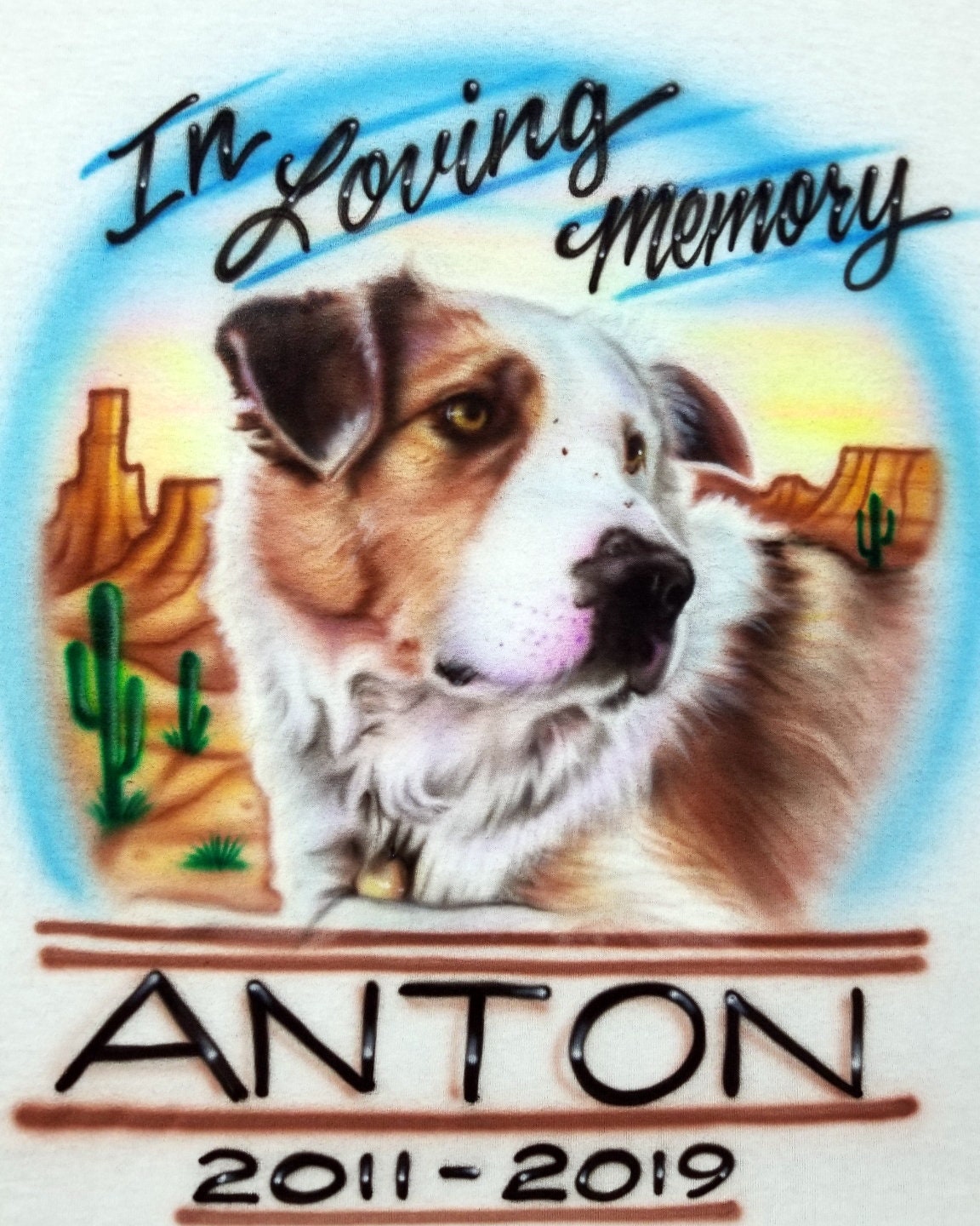 Airbrush T-shirt - Pet Portrait - RIP