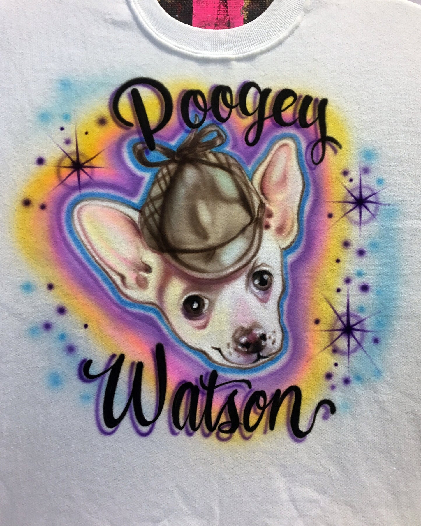 Airbrush T-shirt - Pet Portrait - Custom T-shirt - Pet Name