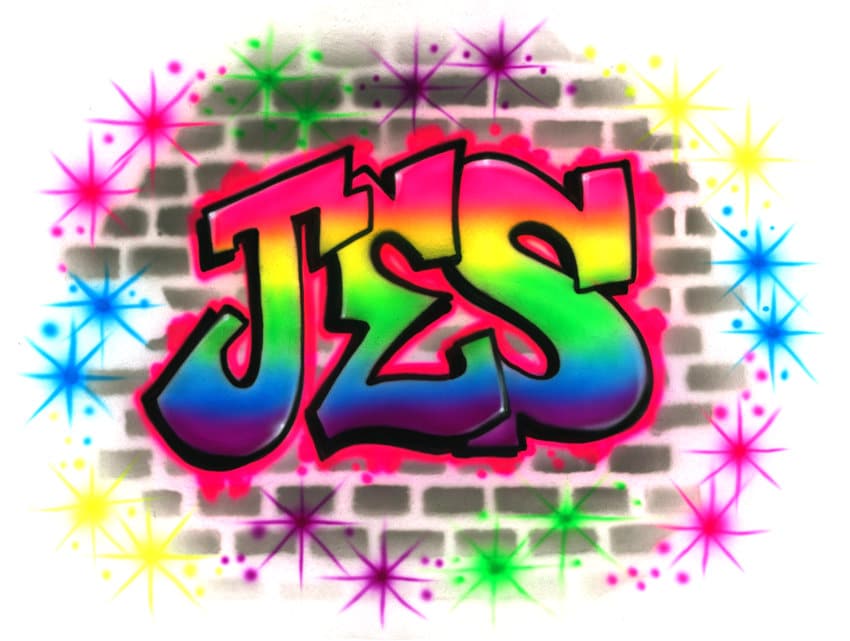 Graffiti airbrushed t-shirt with brick wall - Your word