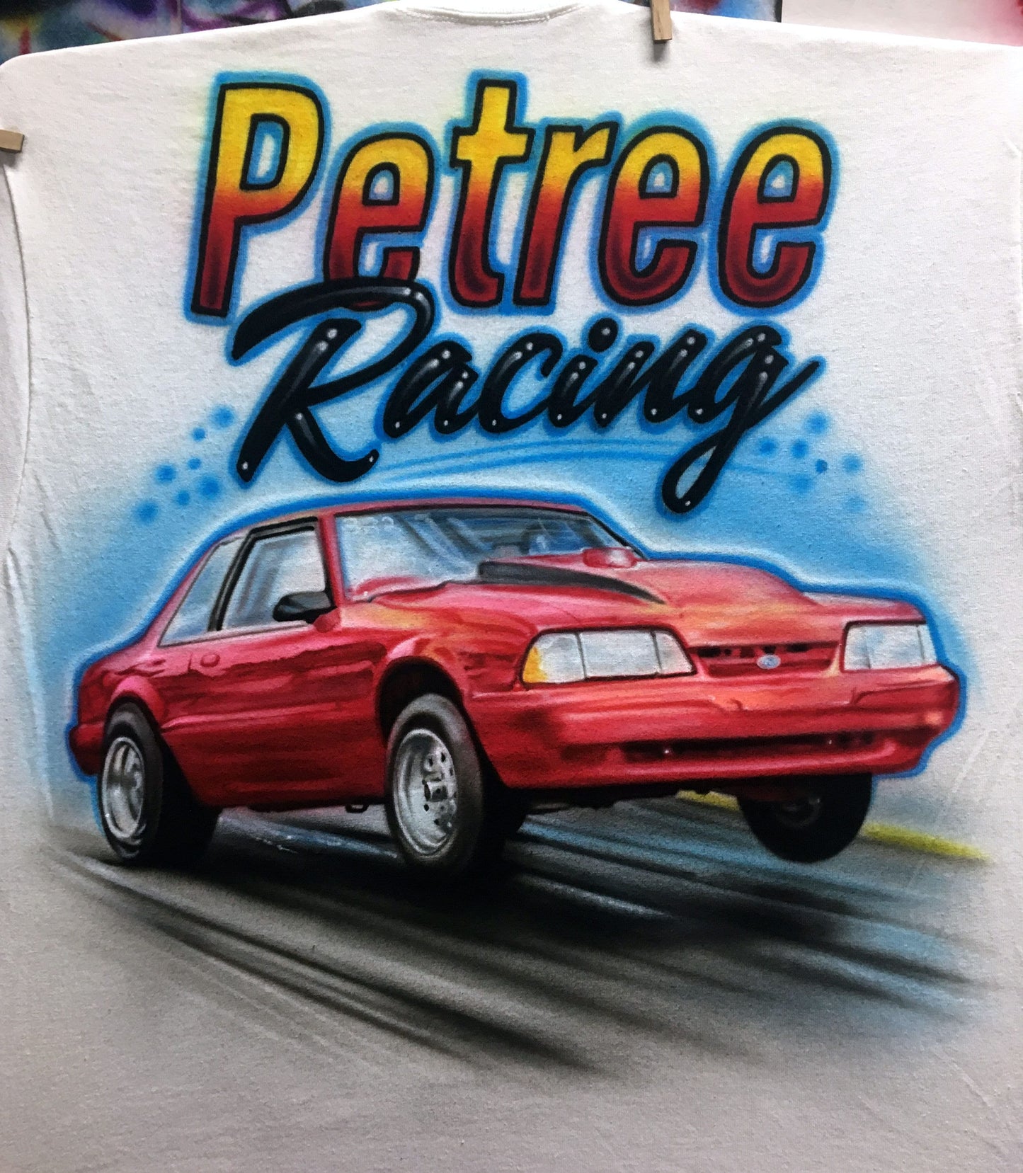Airbrush T-shirt - Car Portrait - Racing - Auto - Personalized - Custom