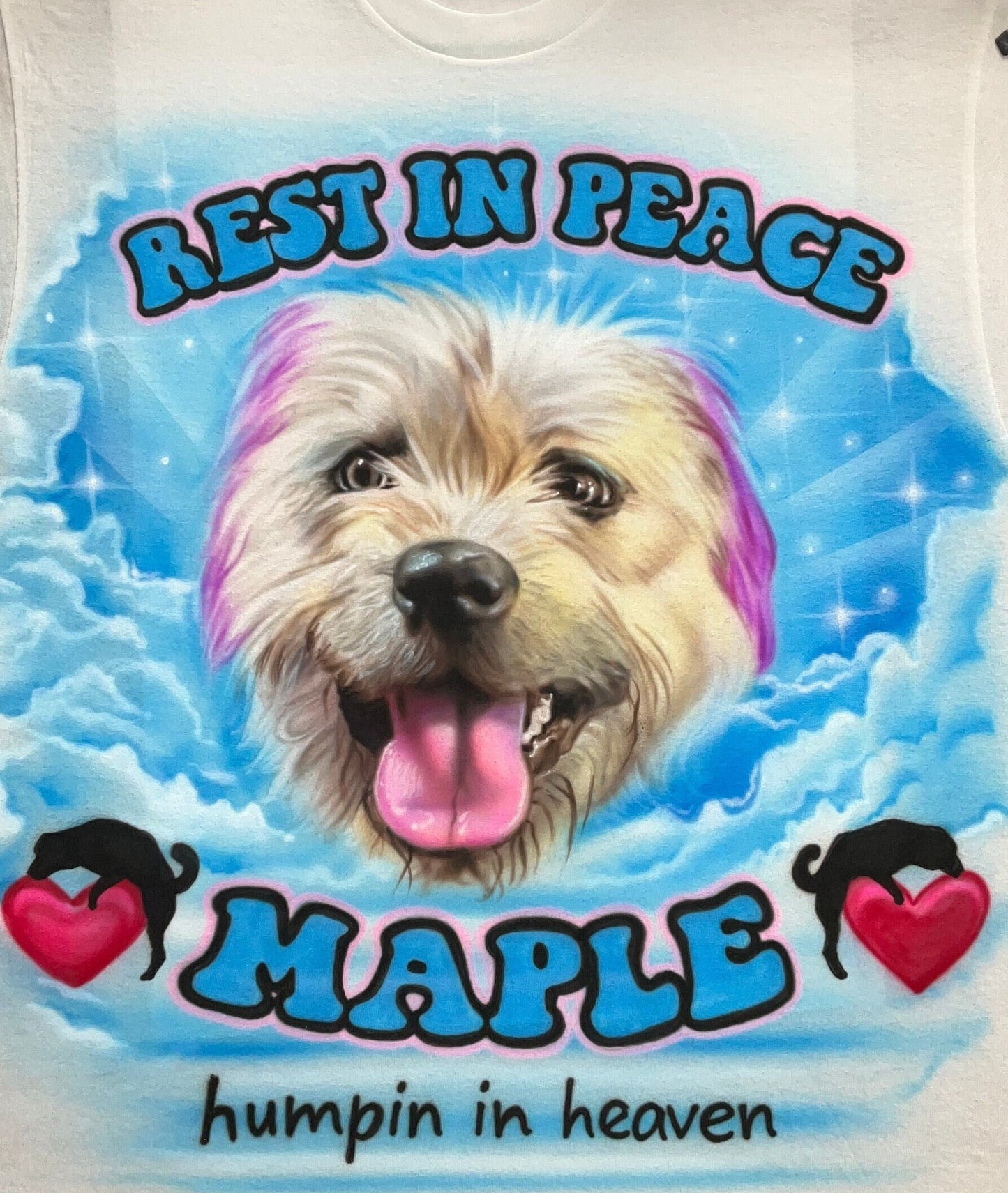 Airbrush T-shirt- Pet Portrait - RIP - Personalize