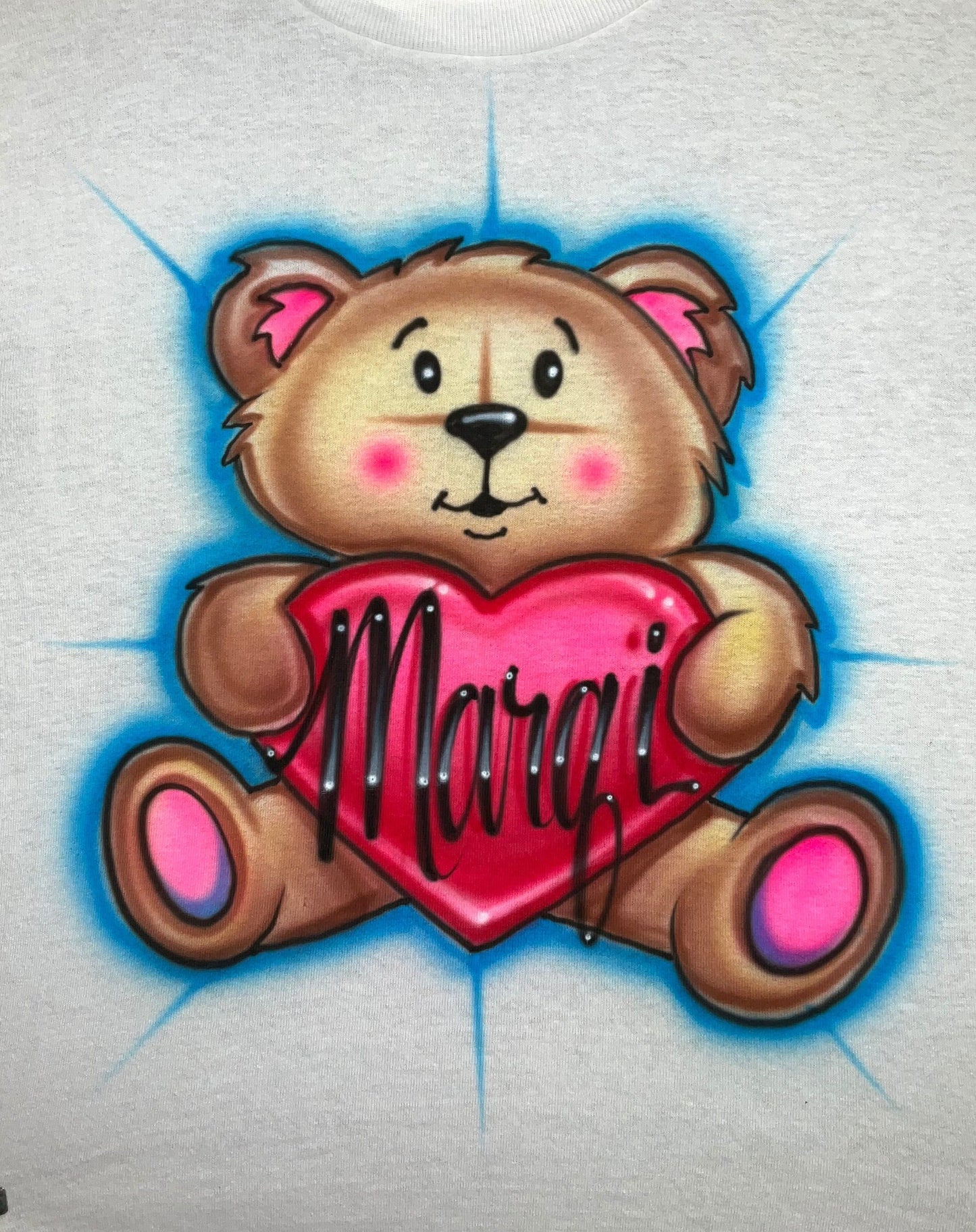 Airbrushed T-shirt * Teddy Bear * Heart * Bear * Animal * Your Word