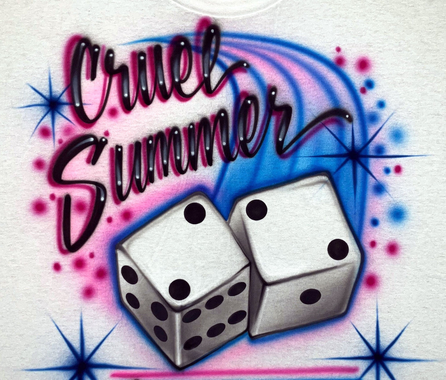 Airbrush T-shirt  * Cruel Summer * Dice * You choose colors