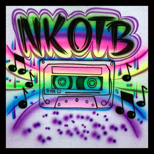 Airbrush T-shirt - 80's - 90's  - Cassette - Hip Hop - Music - Graffiti