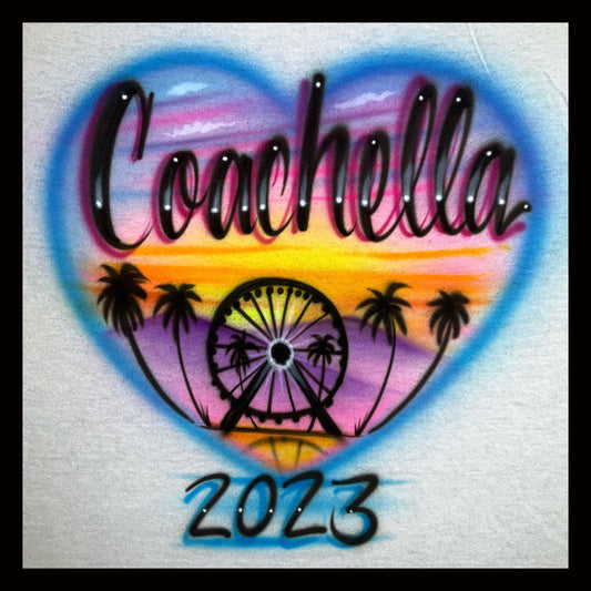 Airbrush T-shirt - Coachella - Ferris Wheel - Desert