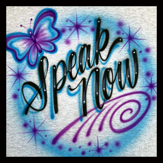 Airbrush T-shirt - Swirly Butterfly Design