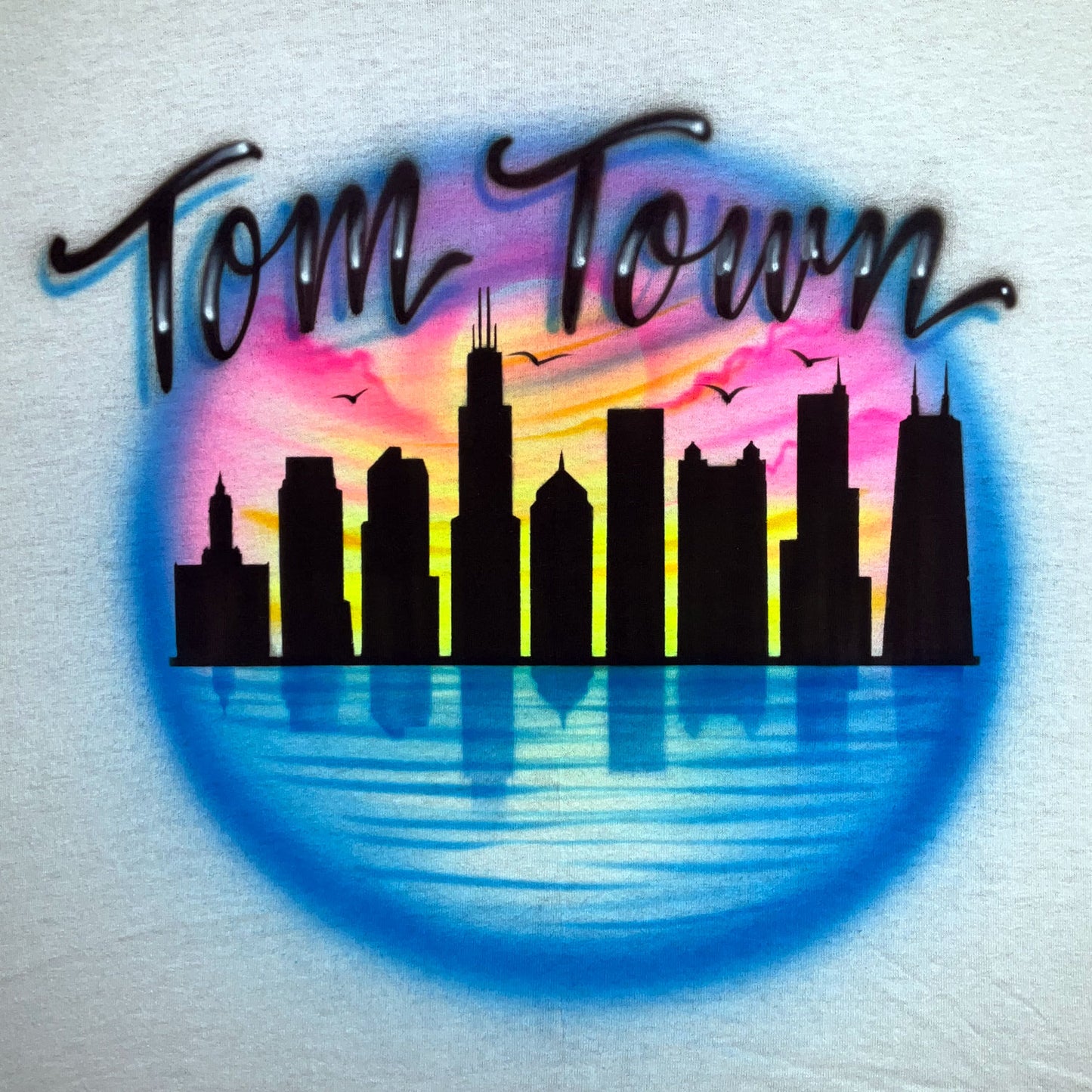 Airbrushed T-shirt *  Chicago cityscape