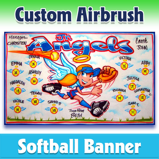 Airbrush Softball Banner - Angels -2001