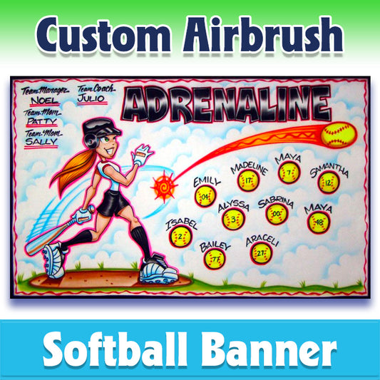 Airbrush Softball Banner - Adrenaline -2001