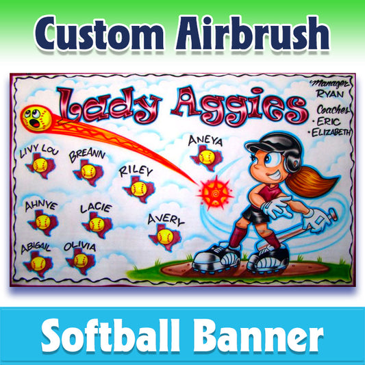 Airbrush Softball Banner - Aggies -2002