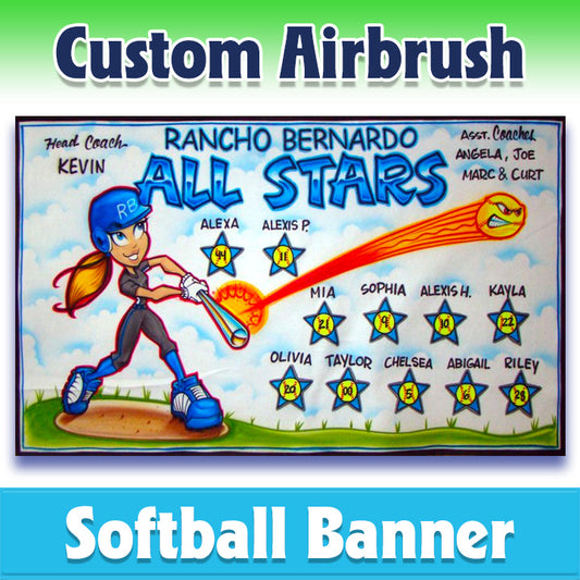 Airbrush Softball Banner - All-Stars -2001