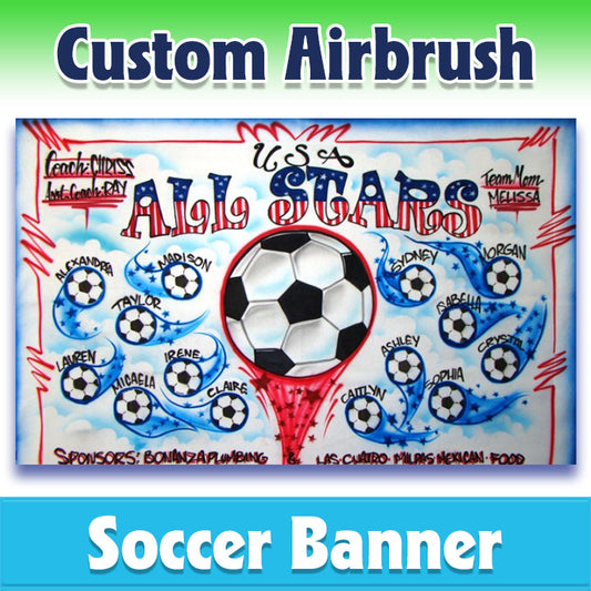 Airbrush Soccer Banner - All Stars -2001