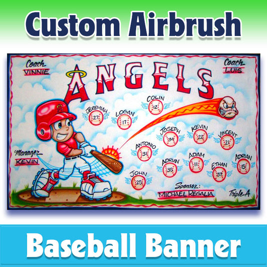Airbrush Baseball Banner - Angels -1001