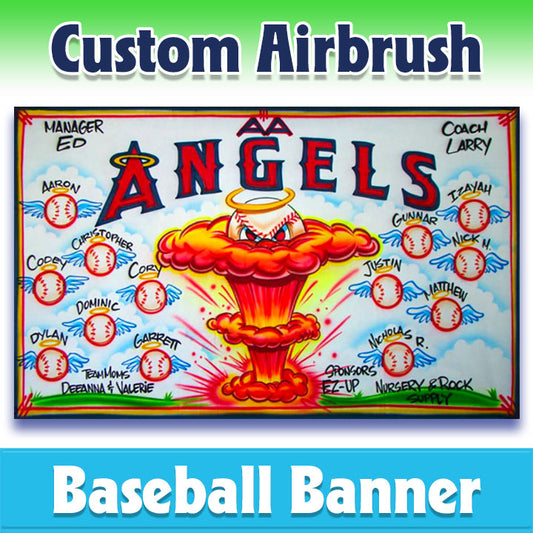 Airbrush Baseball Banner - Angels -1002