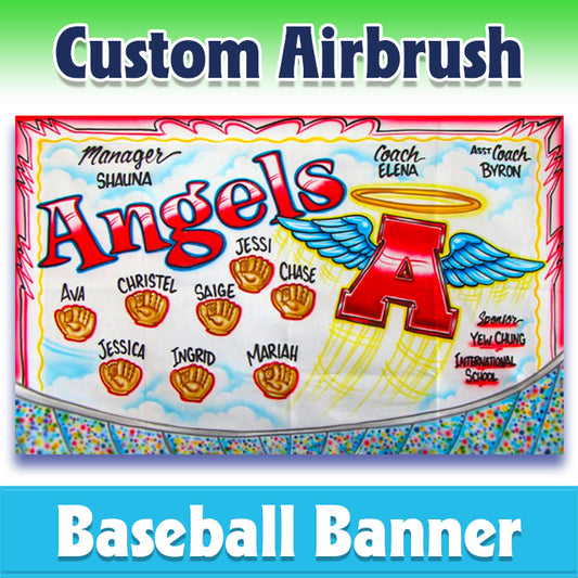 Airbrush Baseball Banner - Angels -1003