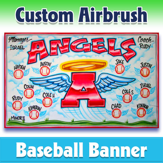 Airbrush Baseball Banner - Angels -1004