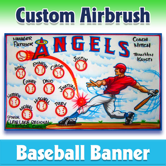 Airbrush Baseball Banner - Angels -1005