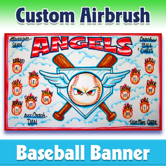 Airbrush Baseball Banner - Angels -1006