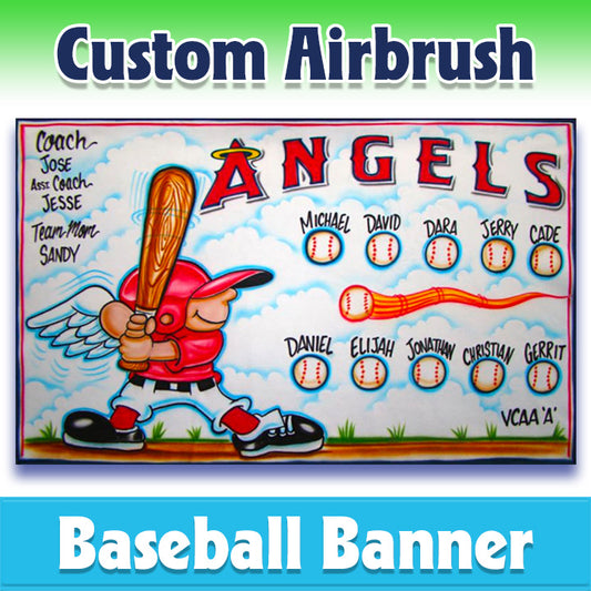 Airbrush Baseball Banner - Angels -1007